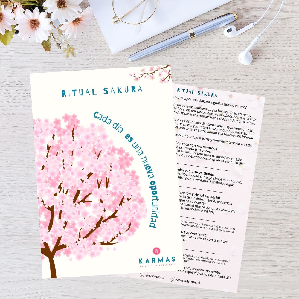Postal Ritual Sakura con actividad