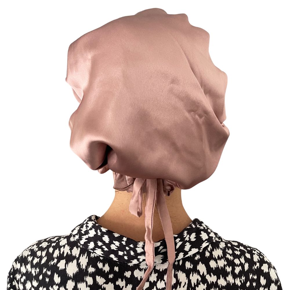 Turbante doble capa de Seda Mulberry con borde ajustable