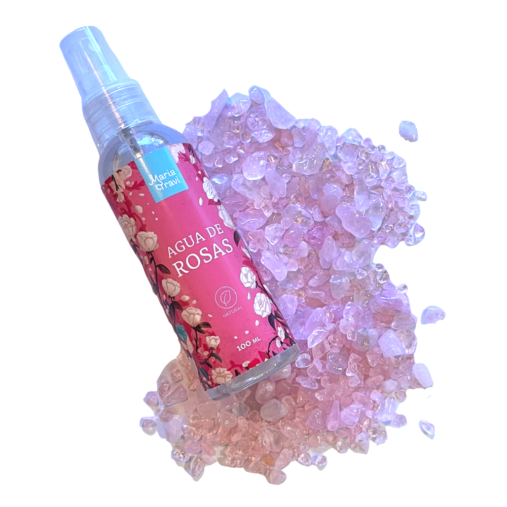 Agua de Rosas con Cuarzo Rosa