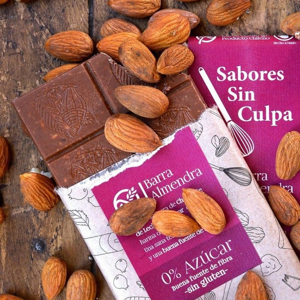 Barra de chocolate leche almendras
