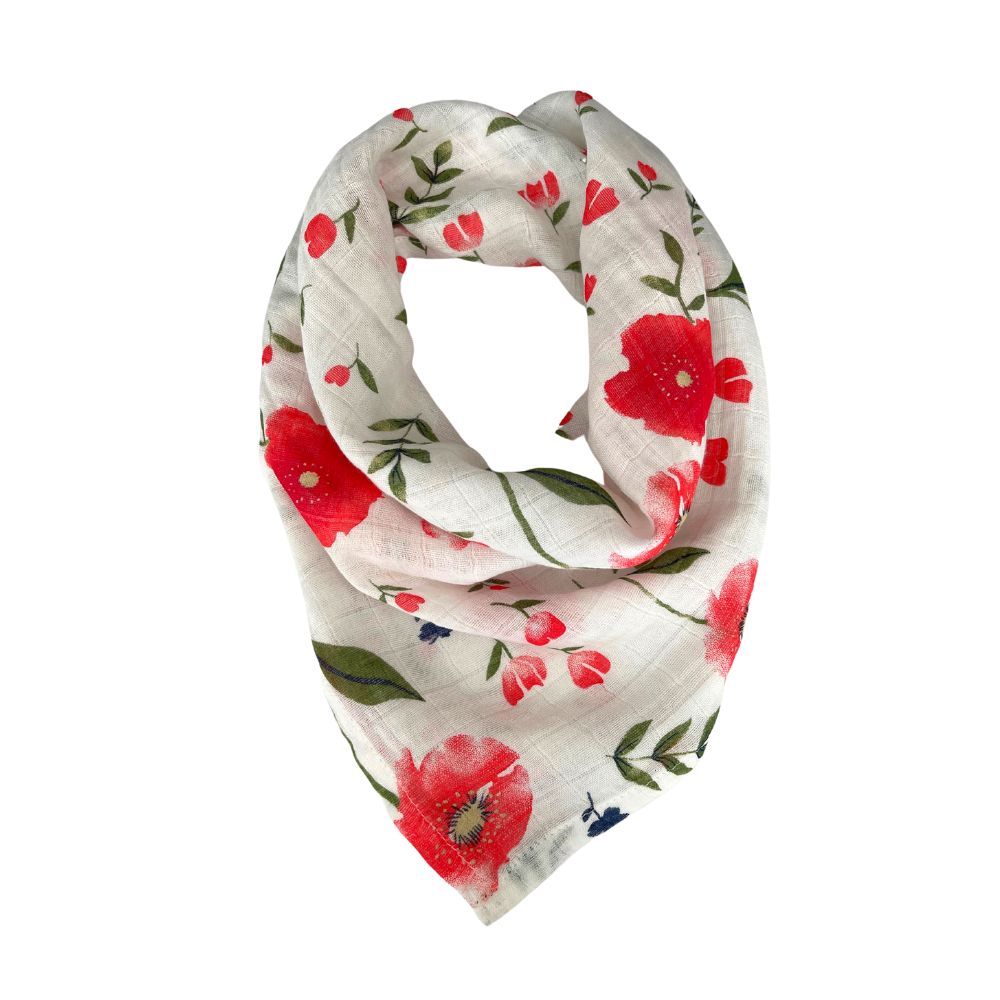 Manta Tuto de bambú y algodón orgánico bebe flores