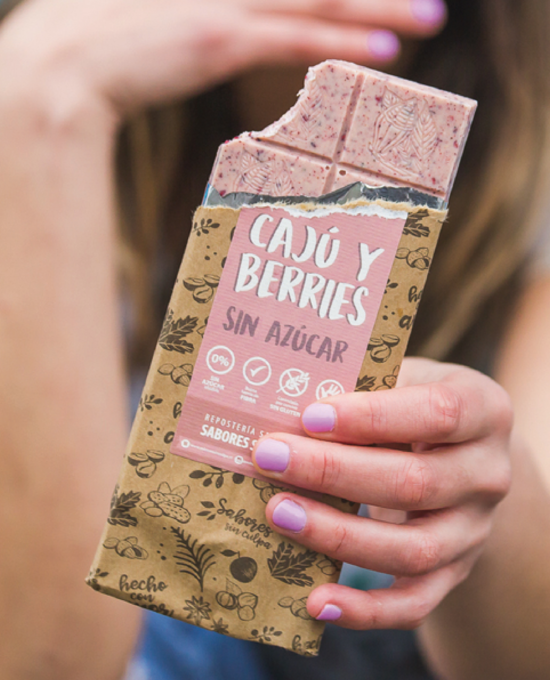 Barra de chocolate blanco caju berries