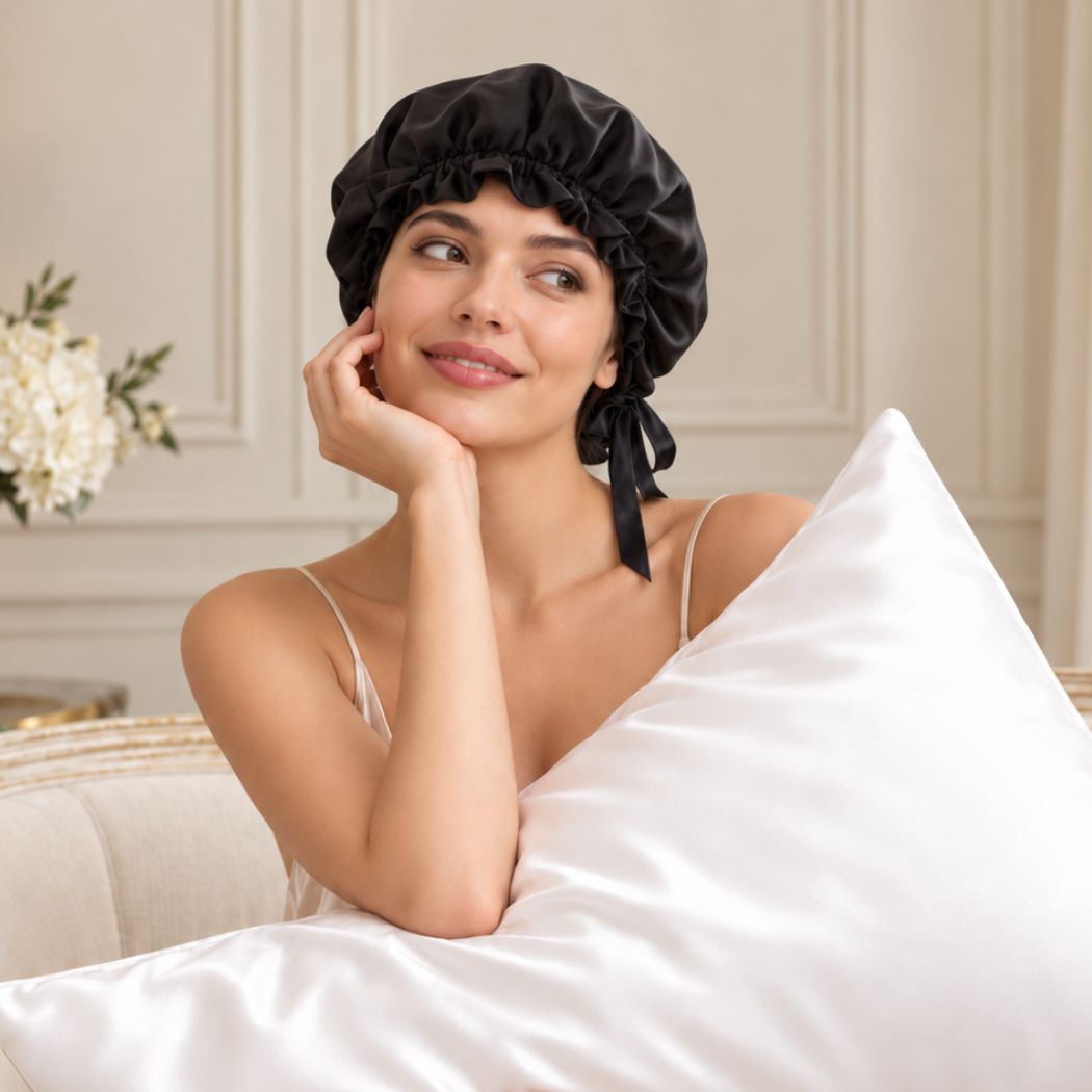 Turbante borde ajustable doble capa Seda