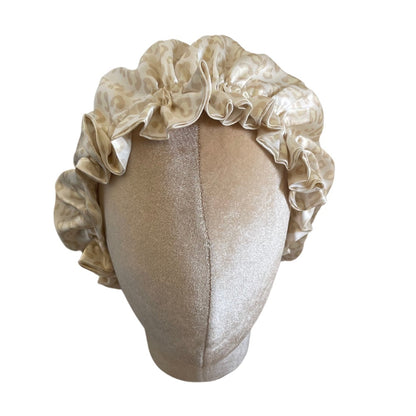 Turbante doble capa de Seda Mulberry con borde ajustable animal print