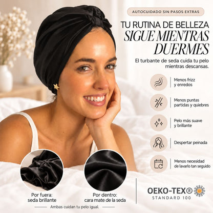Pack Noche de Seda · turbante + 2 scrunchies