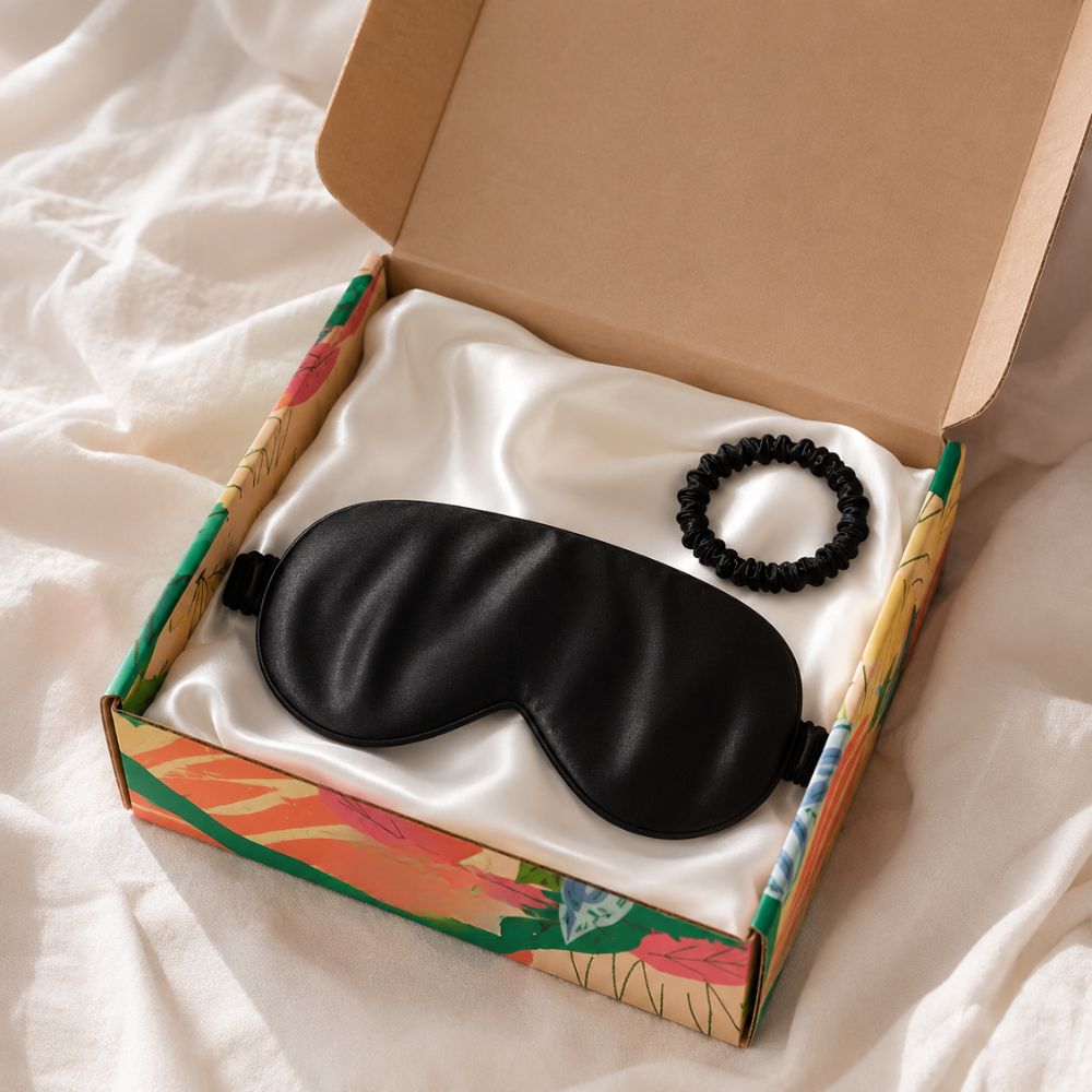 Caja Indispensables de Seda Mulberry | Funda doble cara seda, Antifaz y Scrunchie
