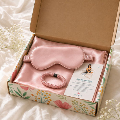 Caja Indispensables de Seda Mulberry | Funda doble cara seda, Antifaz y Scrunchie