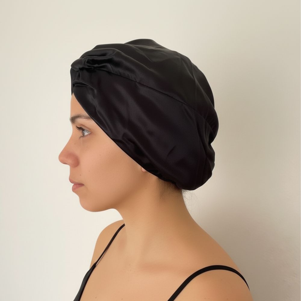 Turbante doble capa borde elasticado de Seda Mulberry