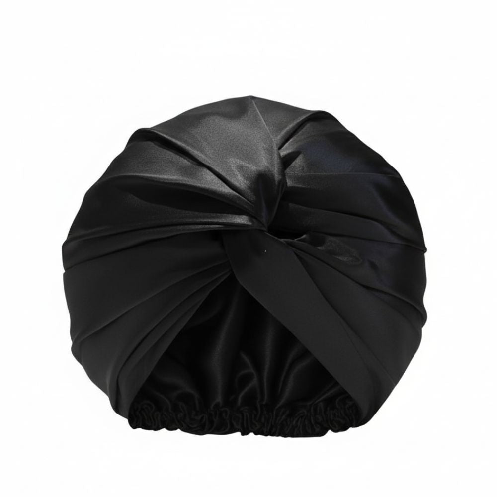 Turbante doble capa borde elasticado de Seda Mulberry