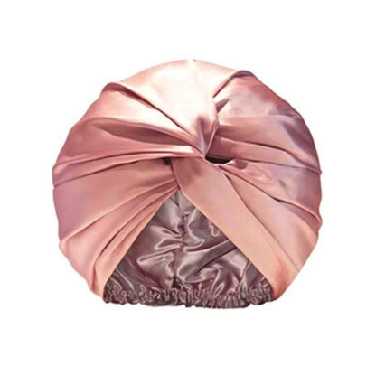 Turbante doble capa borde elasticado de Seda Mulberry