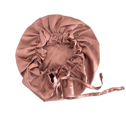 Turbante doble capa de Seda Mulberry con borde ajustable / Nuevo modelo! Palo rosa o negro