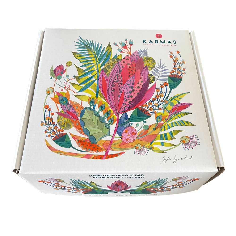 Caja Grande Flor - Diseñada por ilustradora chilena Sofía Izquierdo (vacía)