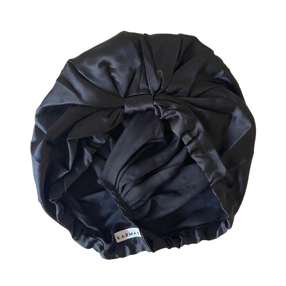 Turbante borde elasticado una capa Seda