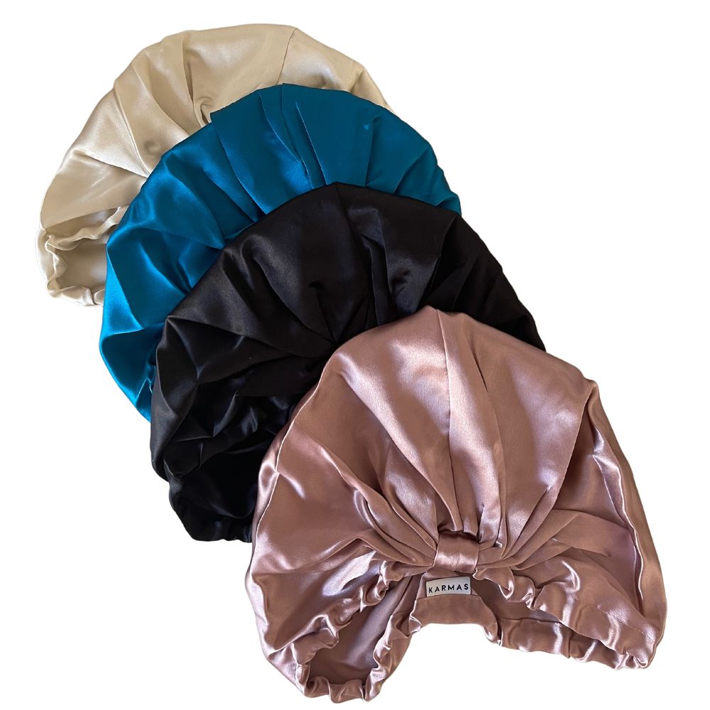 Turbante borde elasticado una capa Seda